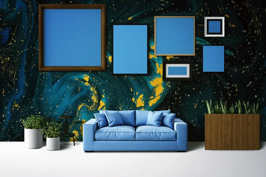 Golden Nebula 4d Mural Wallpaper