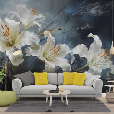 Lux Nocturne Lily 4D Mural Wallpaper