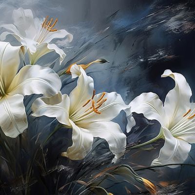 Lux Nocturne Lily 4D Mural Wallpaper