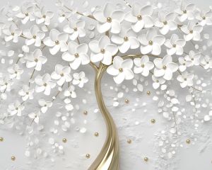 Golden Harmony 4D Mural Wallpaper