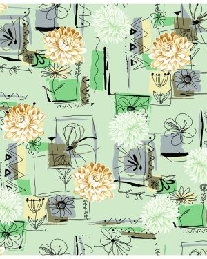 Seamless Flower Pattern Green