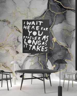 gold accents black marble 3D wallpaper murals