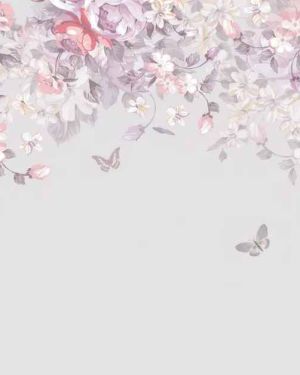 Floral pattern with butterflies 4a wallpaper