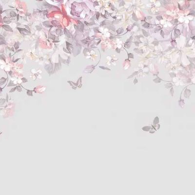 Floral pattern with butterflies 4a wallpaper