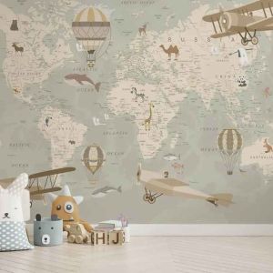 Wall Murals World Map for kids