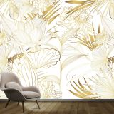 Gilded Botanicals 4D Mural Wallpaper