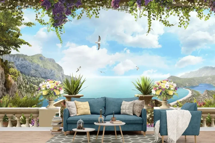 Mediterranean Escape 4D Mural Wallpaper