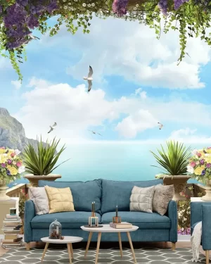 Mediterranean Escape 4D Mural Wallpaper