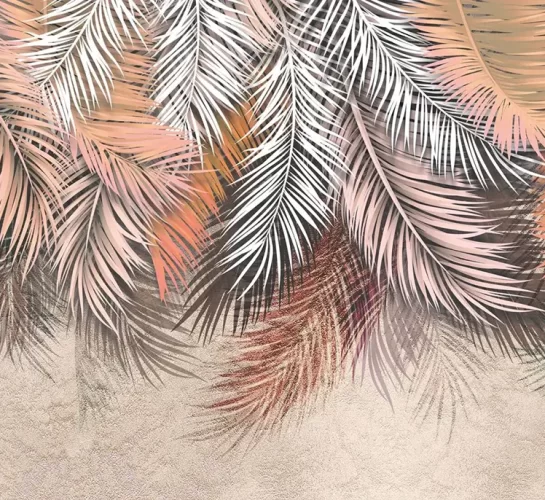 Tropical trees and leaves 4D Mural Wallpaper