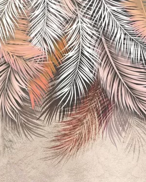 Tropical trees and leaves 4D Mural Wallpaper