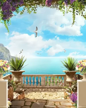 Mediterranean Escape 4D Mural Wallpaper