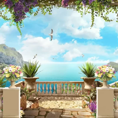 Mediterranean Escape 4D Mural Wallpaper