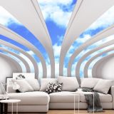 Skyline Arch 4D Mural Wallpaper: Open Up Your Space to Endless Blue