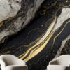 Marble granite blue and white with gold texture