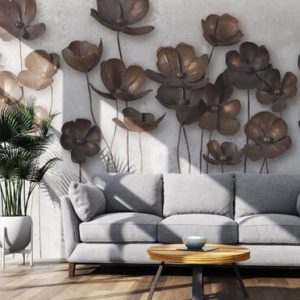 METALLIC FLORALS 4D MURAL WALLPAPER