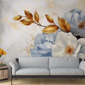 MARBLE BLOOM ELEGANCE 4D MURAL WALLPAPER