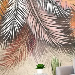 Tropical trees and leaves 4D Mural Wallpaper